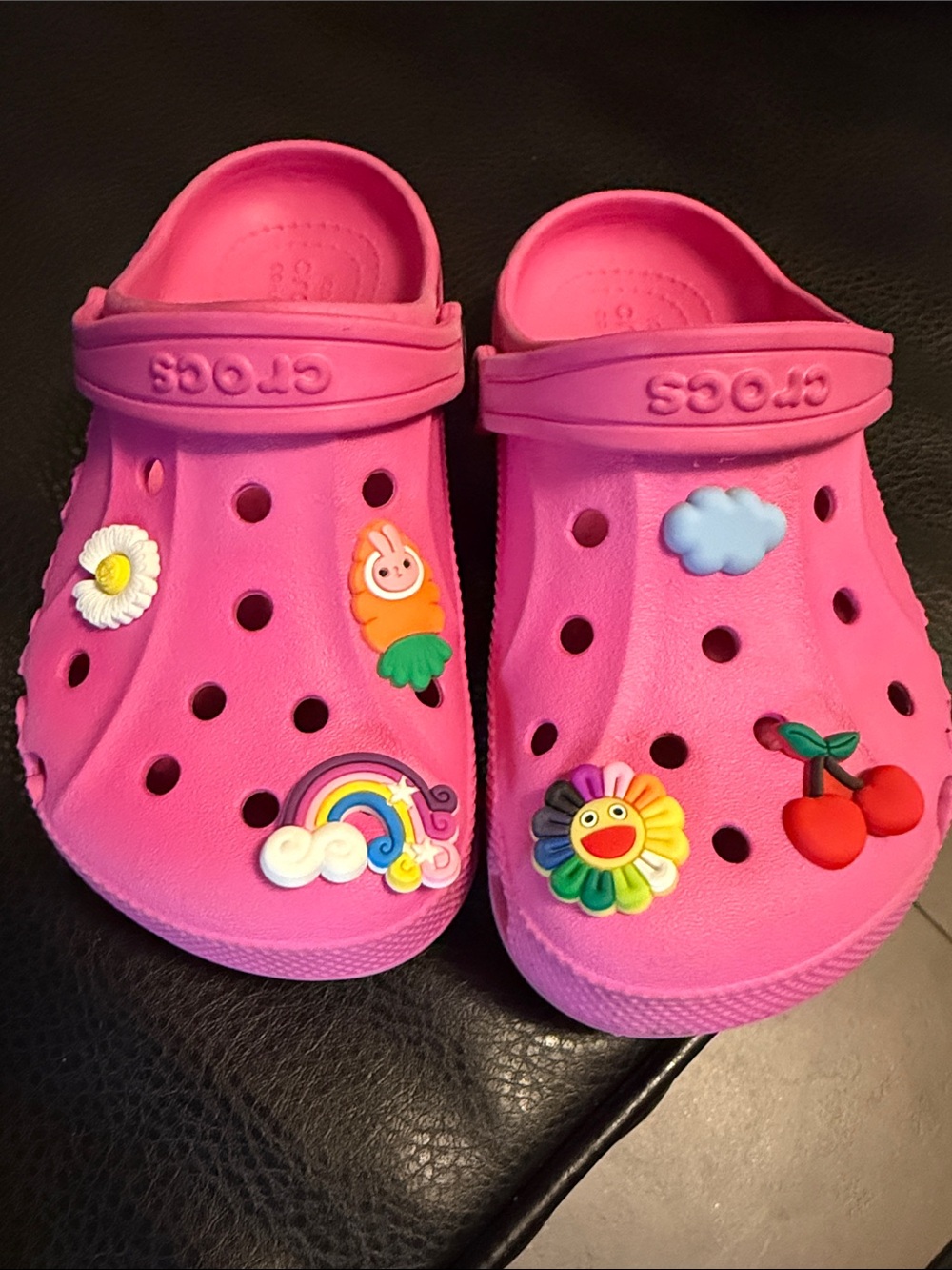 CROCS Kids' Pink Clog with Colorful Charms
